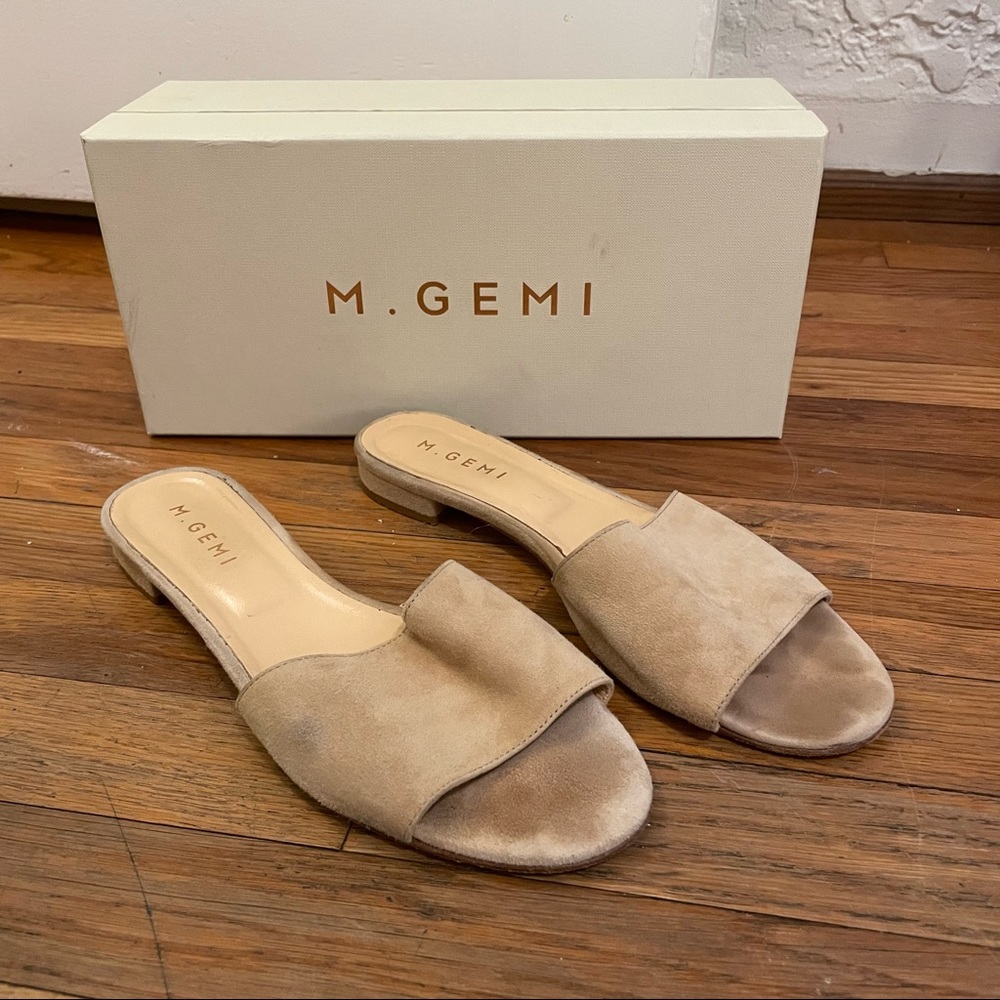 M. Gemi nude suede mules